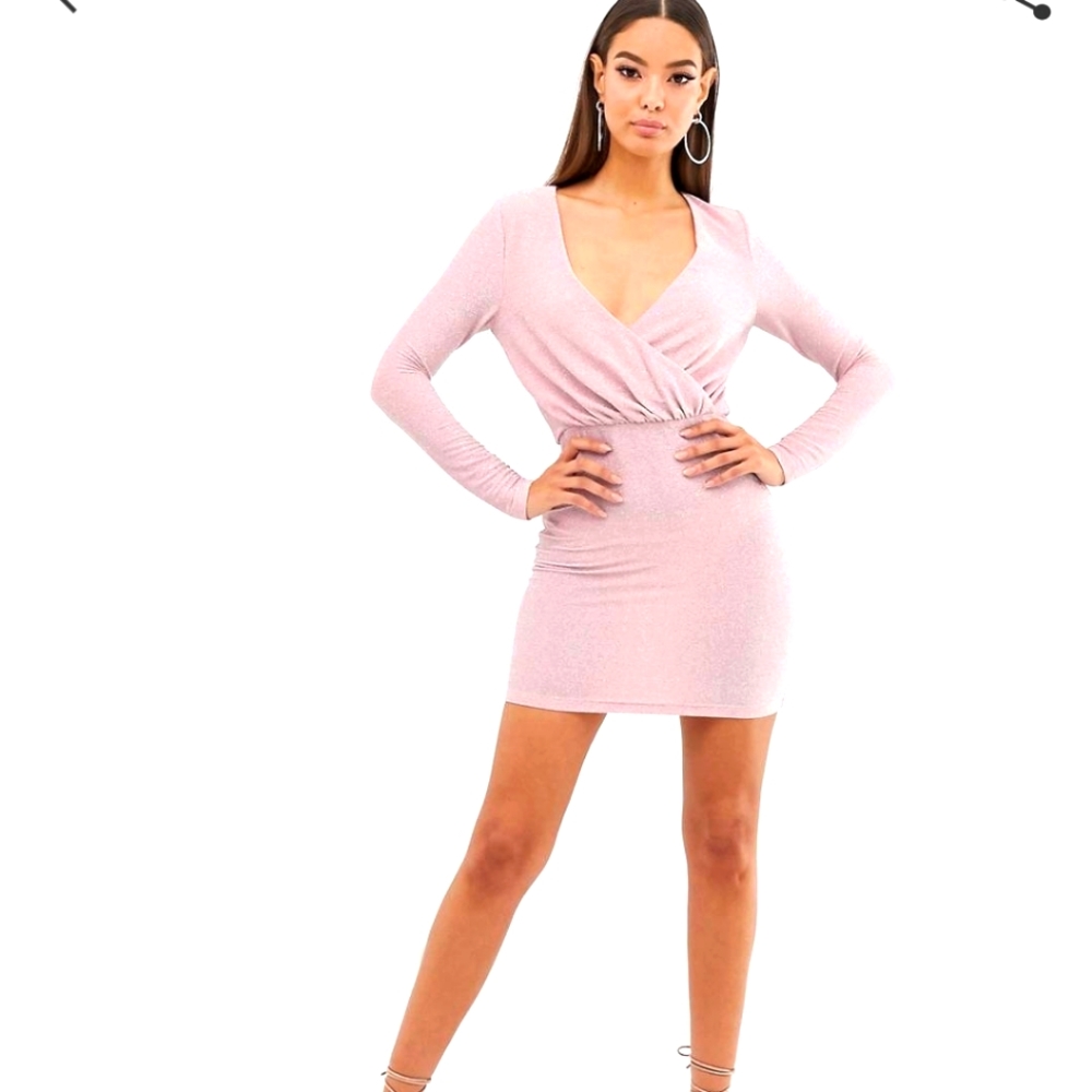 Long sleeve glitter dress